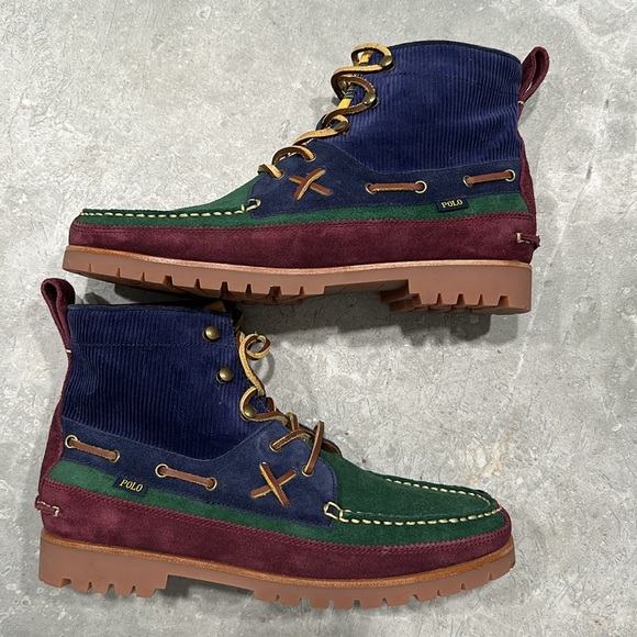 Ralph Lauren Polo Country Suede Corduroy Color Block Ranger Boots Men's Size 11 - Picture 3 of 8